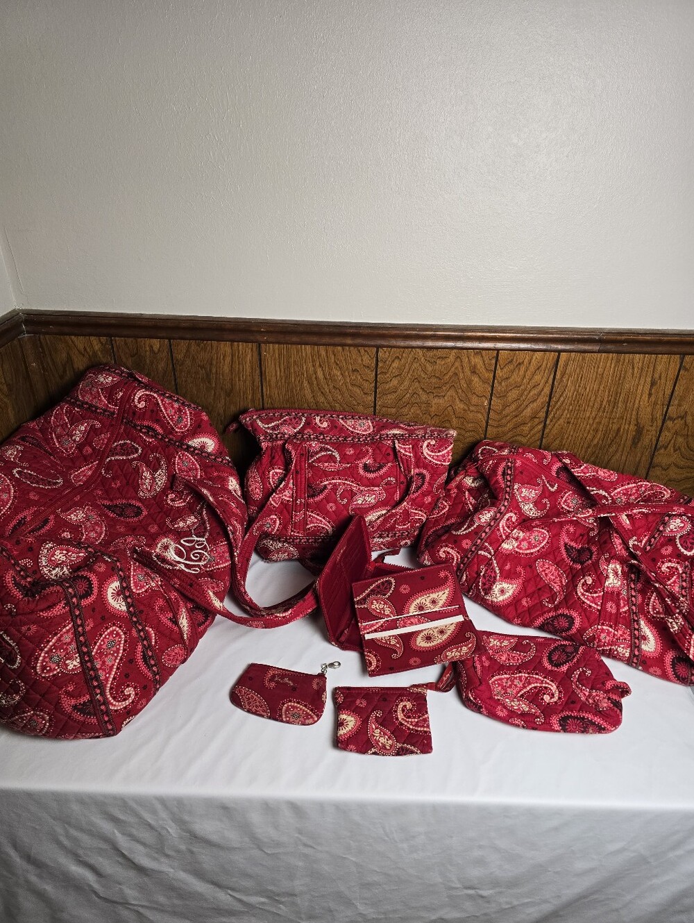 Red Vera Bradley Travel Bag Set
